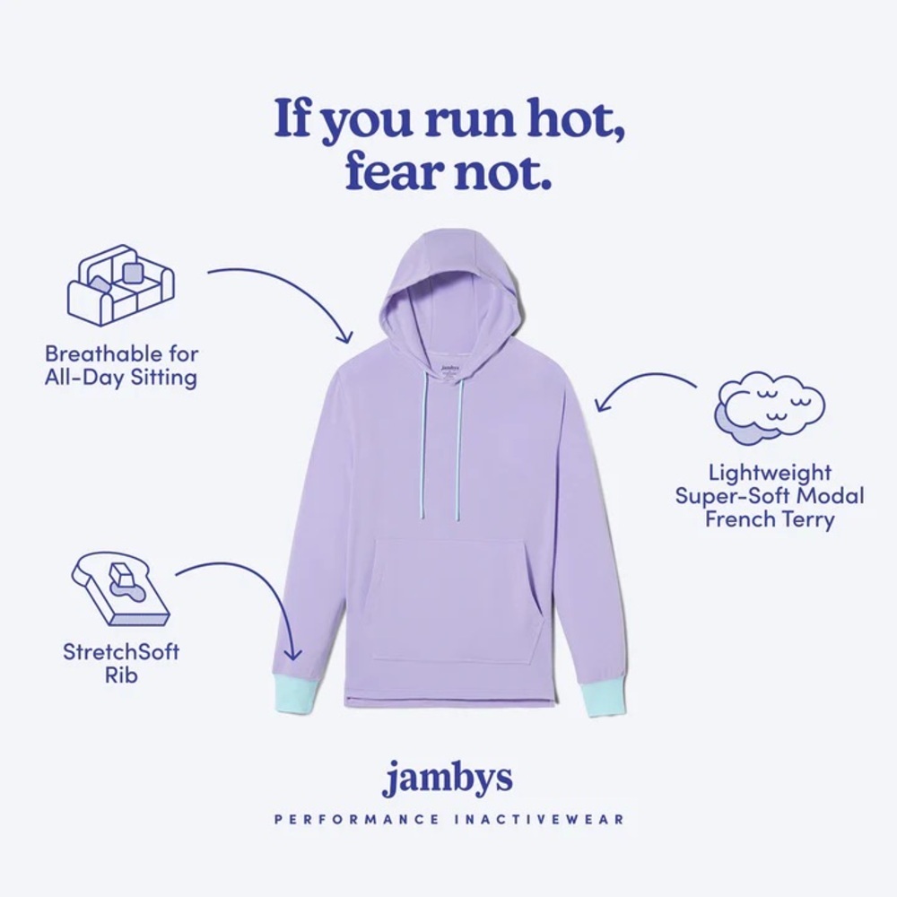 Jambys House Hoodie small light pink sweatshirt in super soft fabric!